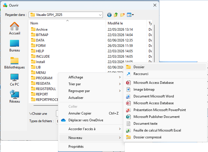 Boite Dialog New File