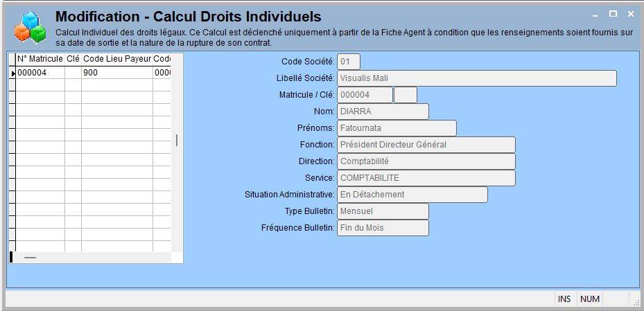 Ecran Cal Droits Individu