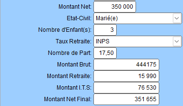Form Net Brut