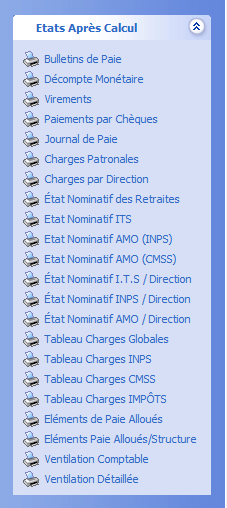 Menu Etats Post