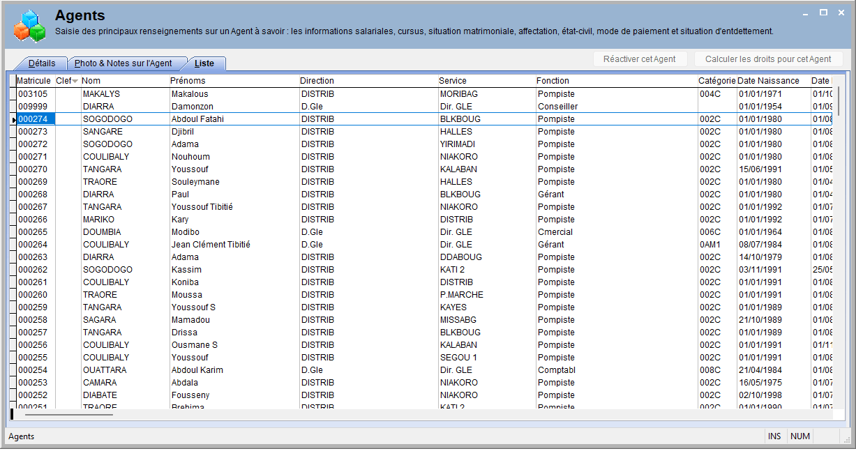 Three pages list
